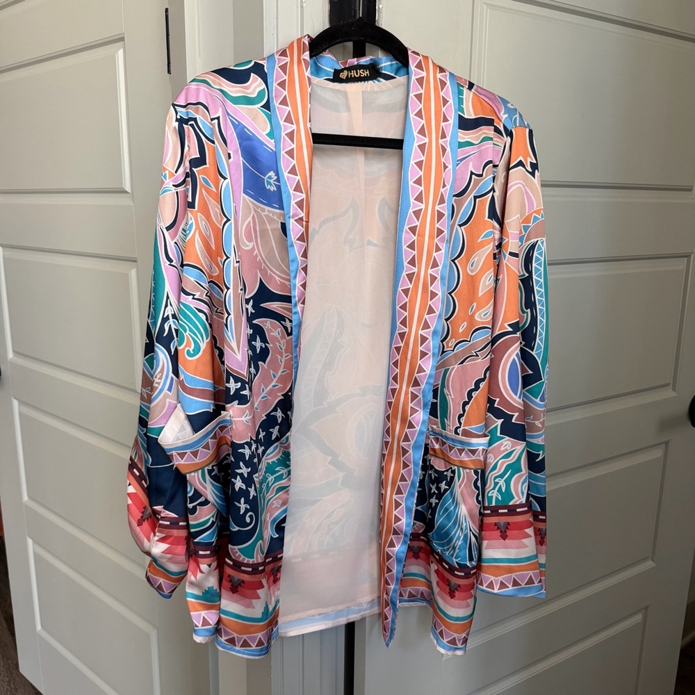 HUSH Colorful Patterned Kimono Jacket - Picture 2 of 13